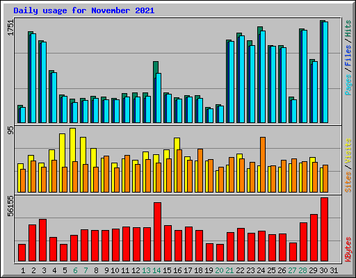 Daily usage for November 2021