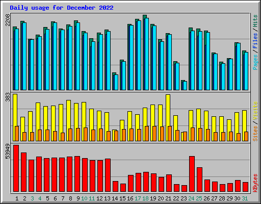 Daily usage for December 2022