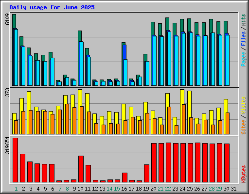 Daily usage for June 2025