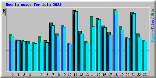 Hourly usage for July 2021