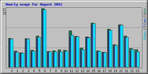 Hourly usage for August 2021