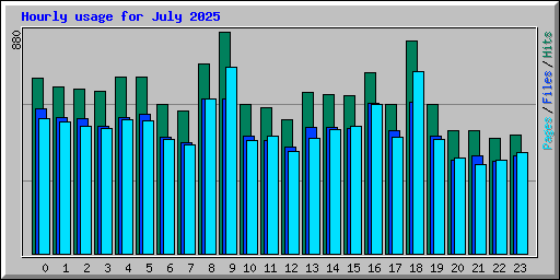 Hourly usage for July 2025
