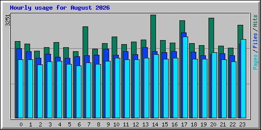 Hourly usage for August 2026